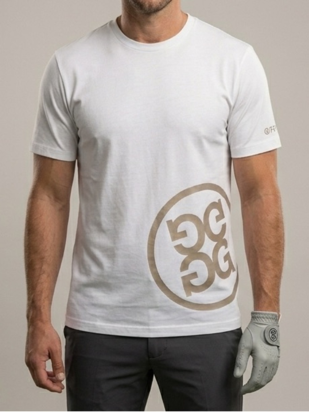 G/FORE Circle Gs Performance Golf Tee White L NWOT Skull No 1 Cares Graphic - Picture 2 of 15
